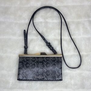 Charles & Keith Black Snakeskin Clutch/Shoulder Bag